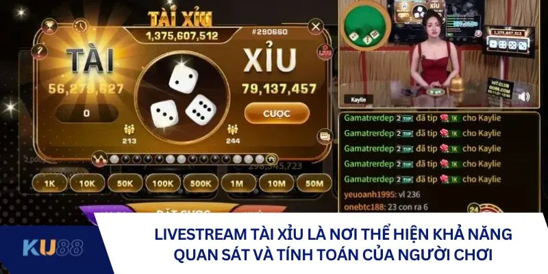 Livestream tài xỉu là nơi thể hiện khả năng quan sát và tính toán của người chơi.